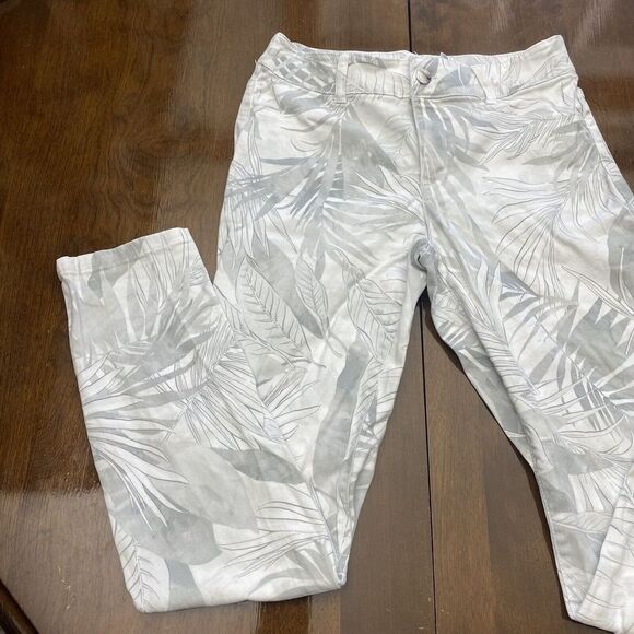 Calvin Klein Gray Printed Cotton Straight Ankle Jeans Women's Size 4 Used - Picture 3 of 16